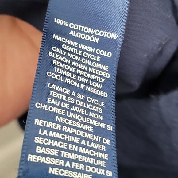 Chaps navy blue tiered pull on cottage cotton minimalist midi maxi skirt medium - Picture 4 of 6